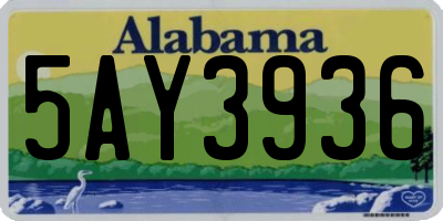 AL license plate 5AY3936