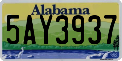 AL license plate 5AY3937