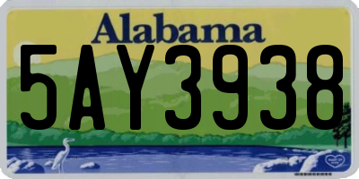AL license plate 5AY3938