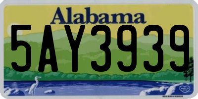 AL license plate 5AY3939