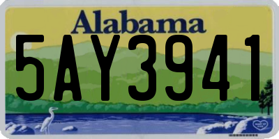AL license plate 5AY3941