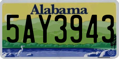 AL license plate 5AY3943