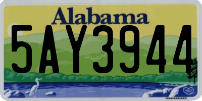 AL license plate 5AY3944