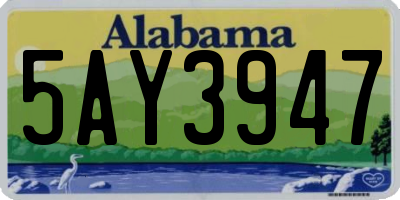 AL license plate 5AY3947