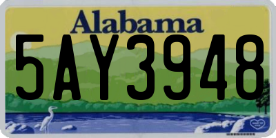 AL license plate 5AY3948