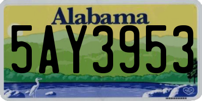 AL license plate 5AY3953