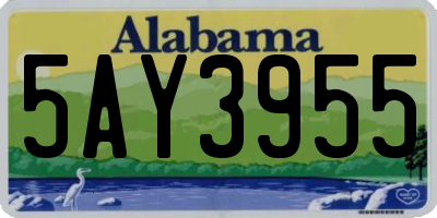 AL license plate 5AY3955