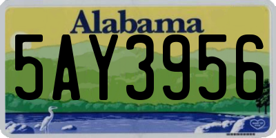 AL license plate 5AY3956