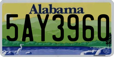 AL license plate 5AY3960