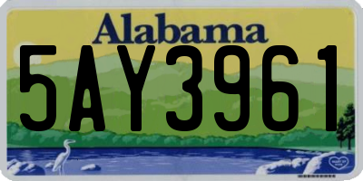 AL license plate 5AY3961