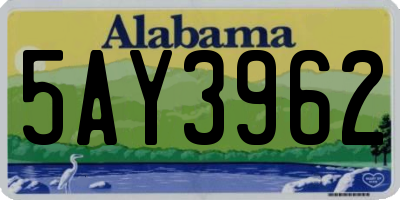 AL license plate 5AY3962