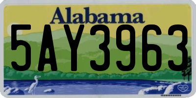 AL license plate 5AY3963