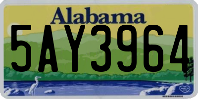 AL license plate 5AY3964