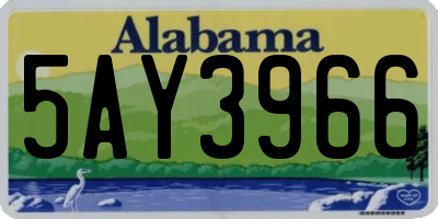 AL license plate 5AY3966