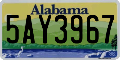 AL license plate 5AY3967