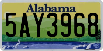 AL license plate 5AY3968