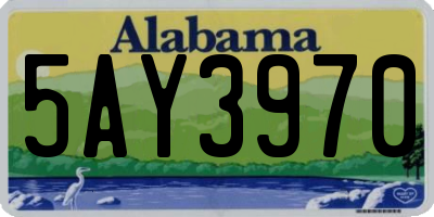 AL license plate 5AY3970