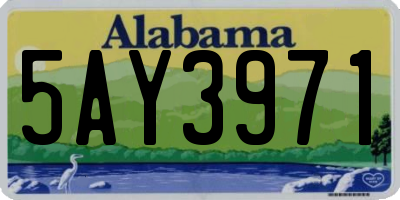 AL license plate 5AY3971