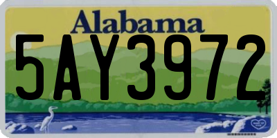 AL license plate 5AY3972