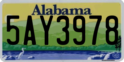 AL license plate 5AY3978