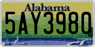 AL license plate 5AY3980