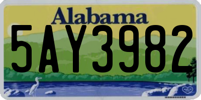 AL license plate 5AY3982