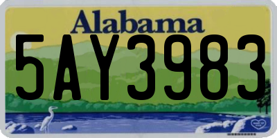 AL license plate 5AY3983