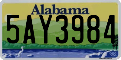 AL license plate 5AY3984