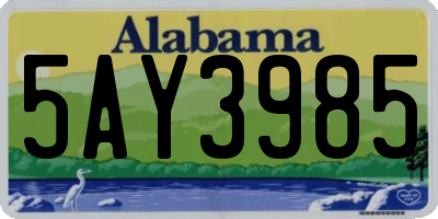 AL license plate 5AY3985