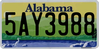 AL license plate 5AY3988