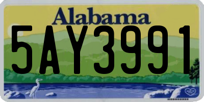 AL license plate 5AY3991