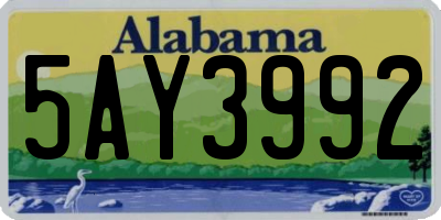 AL license plate 5AY3992