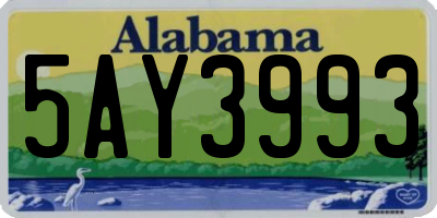 AL license plate 5AY3993