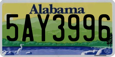 AL license plate 5AY3996