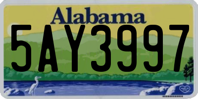AL license plate 5AY3997
