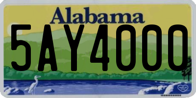 AL license plate 5AY4000