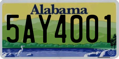 AL license plate 5AY4001