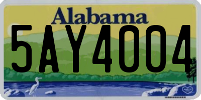 AL license plate 5AY4004