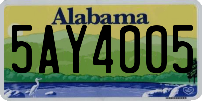 AL license plate 5AY4005