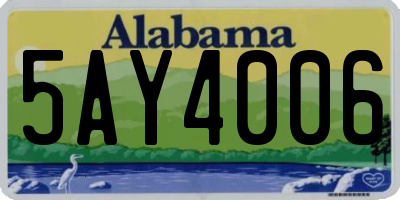 AL license plate 5AY4006