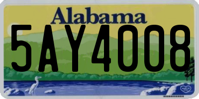 AL license plate 5AY4008