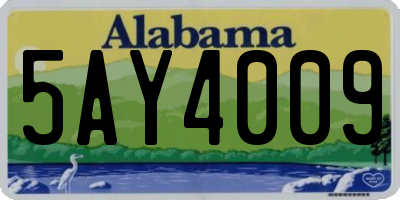 AL license plate 5AY4009