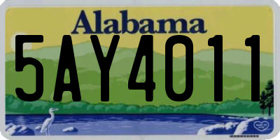 AL license plate 5AY4011