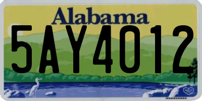 AL license plate 5AY4012