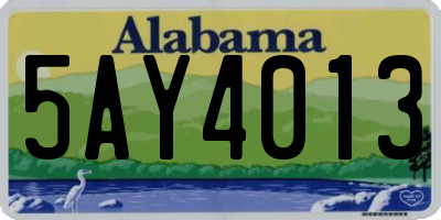 AL license plate 5AY4013