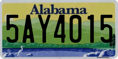 AL license plate 5AY4015