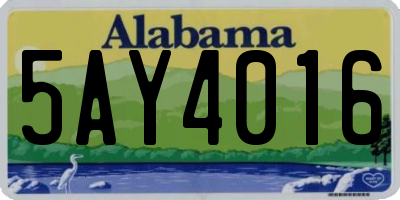 AL license plate 5AY4016