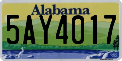 AL license plate 5AY4017
