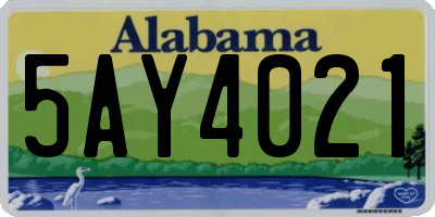 AL license plate 5AY4021