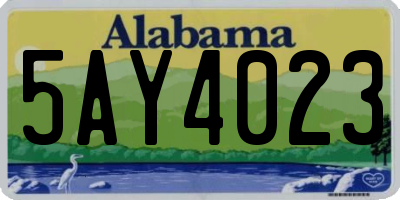 AL license plate 5AY4023